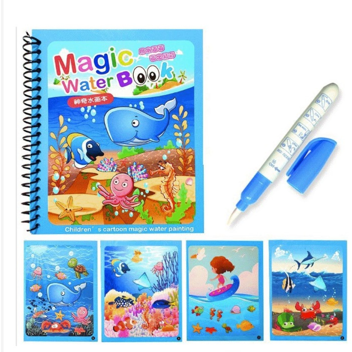 

Magic Water Book - Buku Gambar Anak - Mainan Mewarnai NEW COVER.