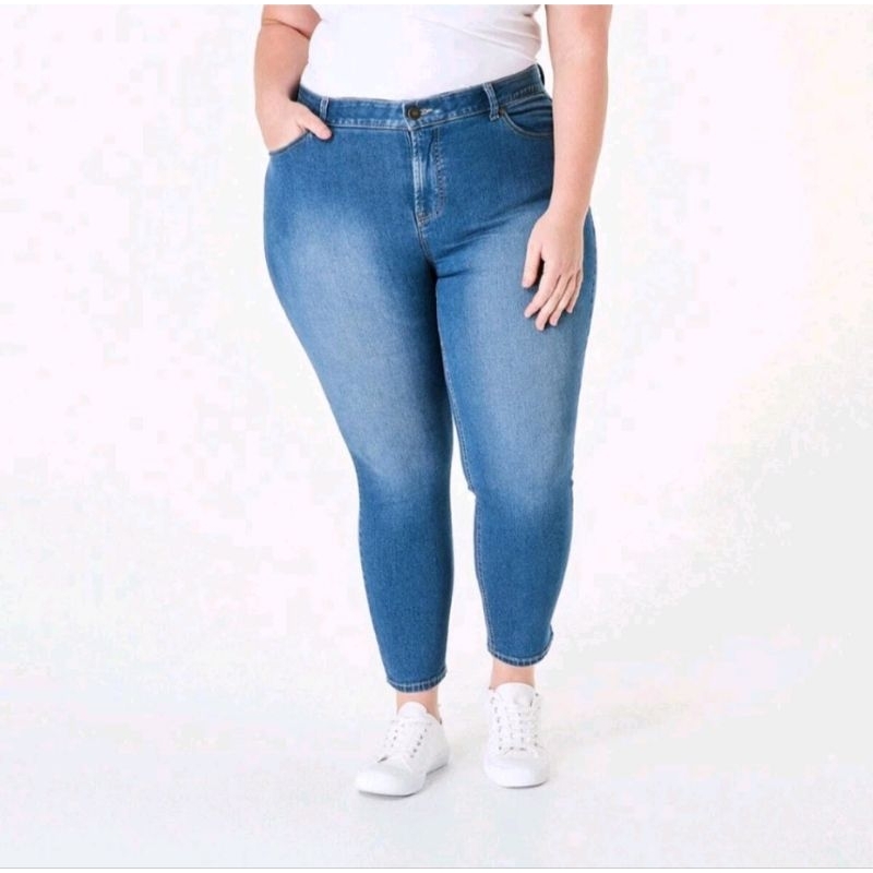 Big size jeans Anko curve (pinggang full karet)