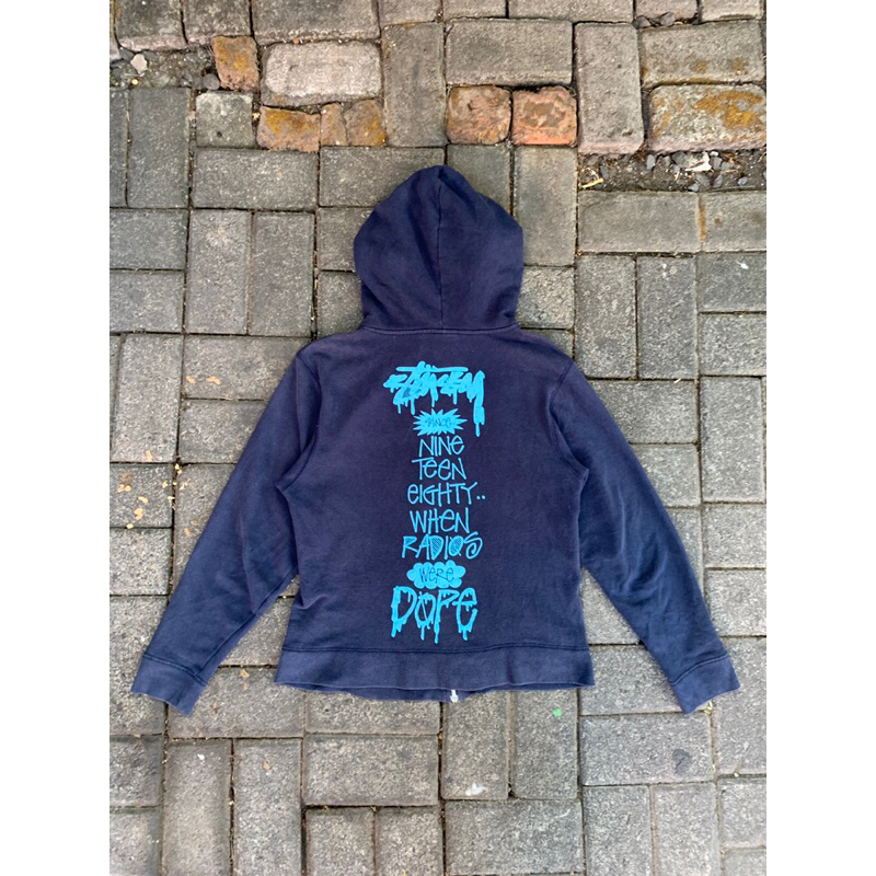 zip hodie stussy vintage