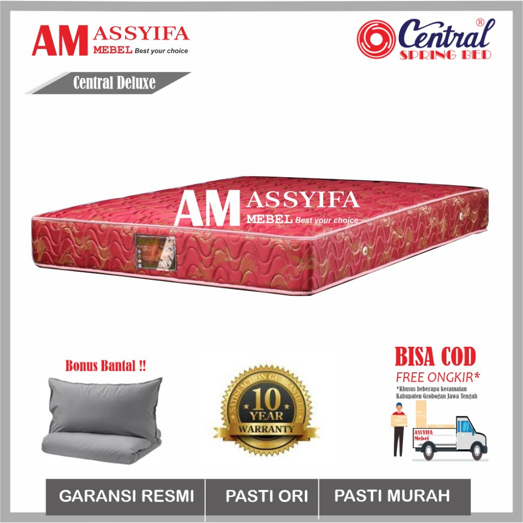 SPRINGBED CENTRAL DELUXE 120x200 HARGA TERMURAH DAN BERGARANSI RESMI
