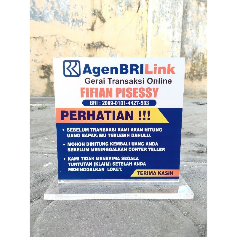 

AGEN BRI GERAI AGEN BRILINK AKRILIK UKURAN 18X18CM