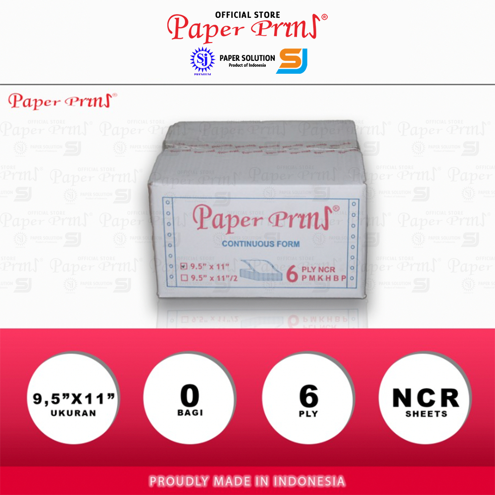 

Paperpryns Kertas Continuous Form 6PLY NCR 9,5" x 11
