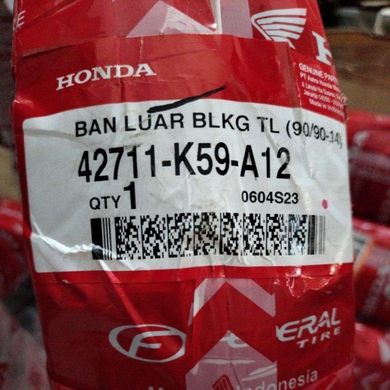 Ban Motor Federal Honda AHM K59-A12 90/90-14 Tubeless Ban Belakang AHM FEDERAL