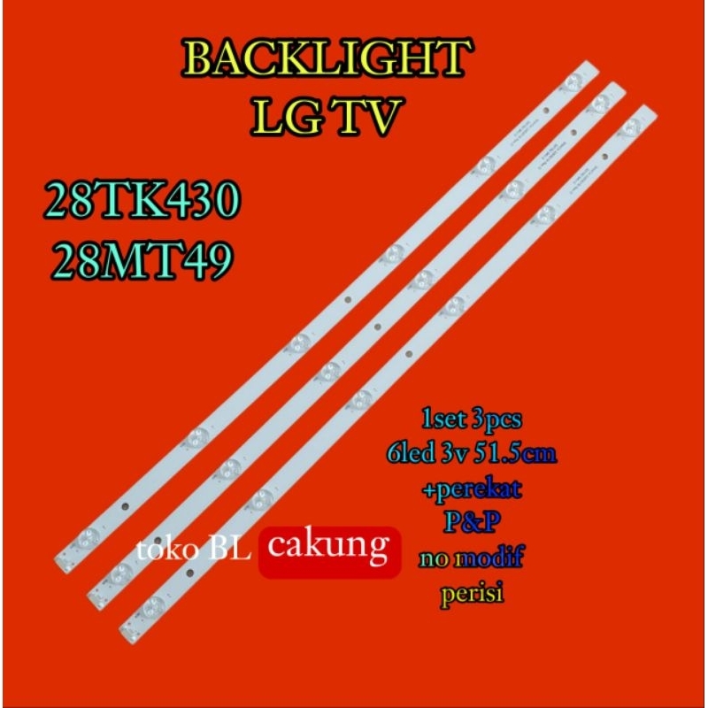 LED BL BACKLIGHT TV LG 28TK430 28TK430V 28MT49Vf 28mt49