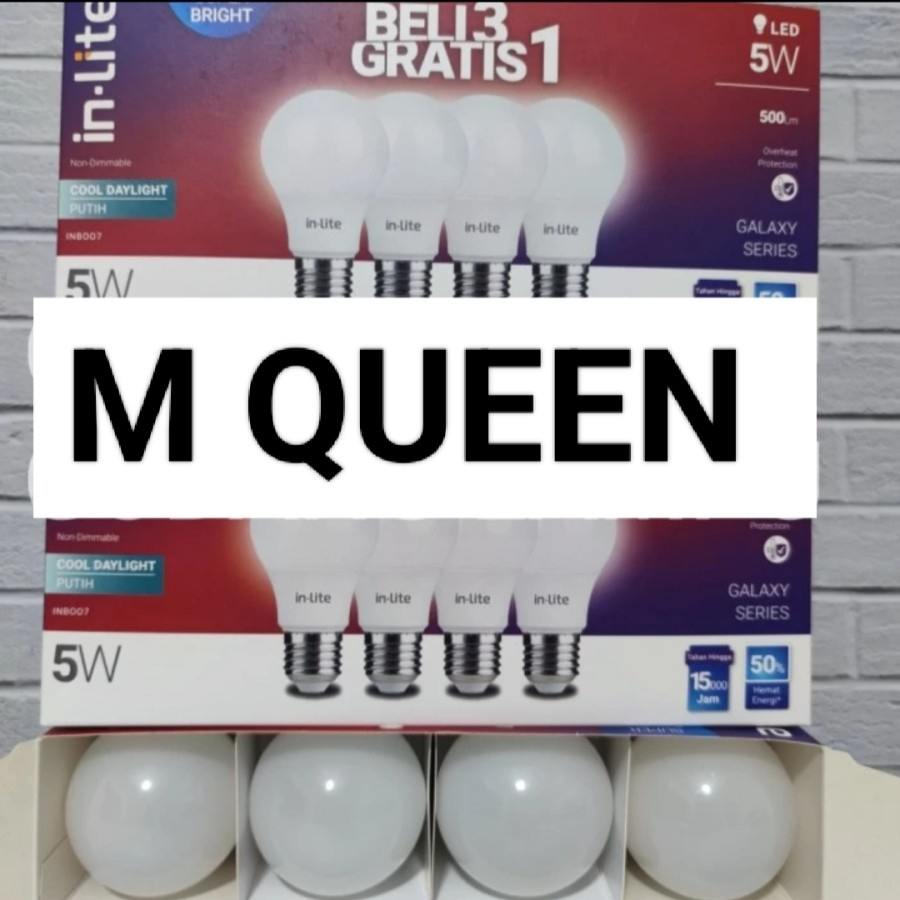 PAKET LAMPU 5 WATT 3PCS GRATIS 1PCS LAMPU MERK IN LITE 5 WATT BAGUS