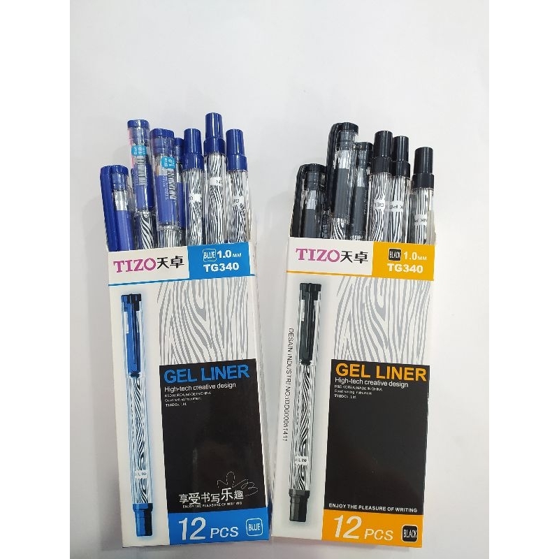 

(pack) Bulpen Tizo hitam / biru 1.0 mm