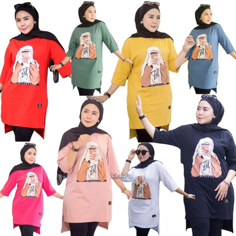 KAOS TUNIK WANITA TERBARU / KAOS TUNIK JUNGJAT FASHION TOP ORIGINAL / ATASAN WANITA TUNIK MOTIF HIJA