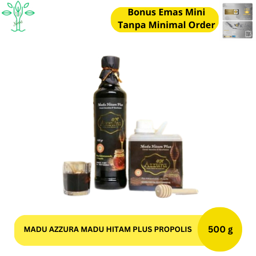 

Madu Hitam Pahit Plus Propolis Habatussauda Azzura 500 gram