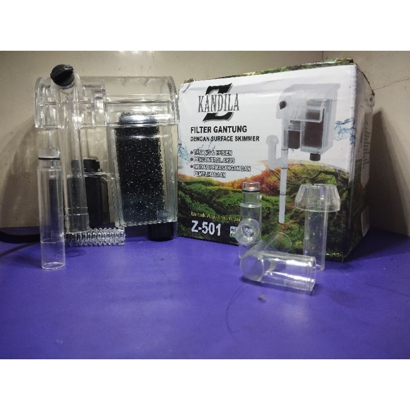 HANG ON FILTER KANDILA Z-501/ MESIN FILTER GANTUNG AQUARIUM/AQUASCAPE KANDILA (SKIMMER)