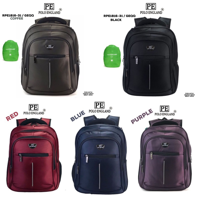TAS BACKPACK POLO ENGLAND ORIGINAL TAS RANSEL LAPTOP BERKUALITAS RPE1816-31#