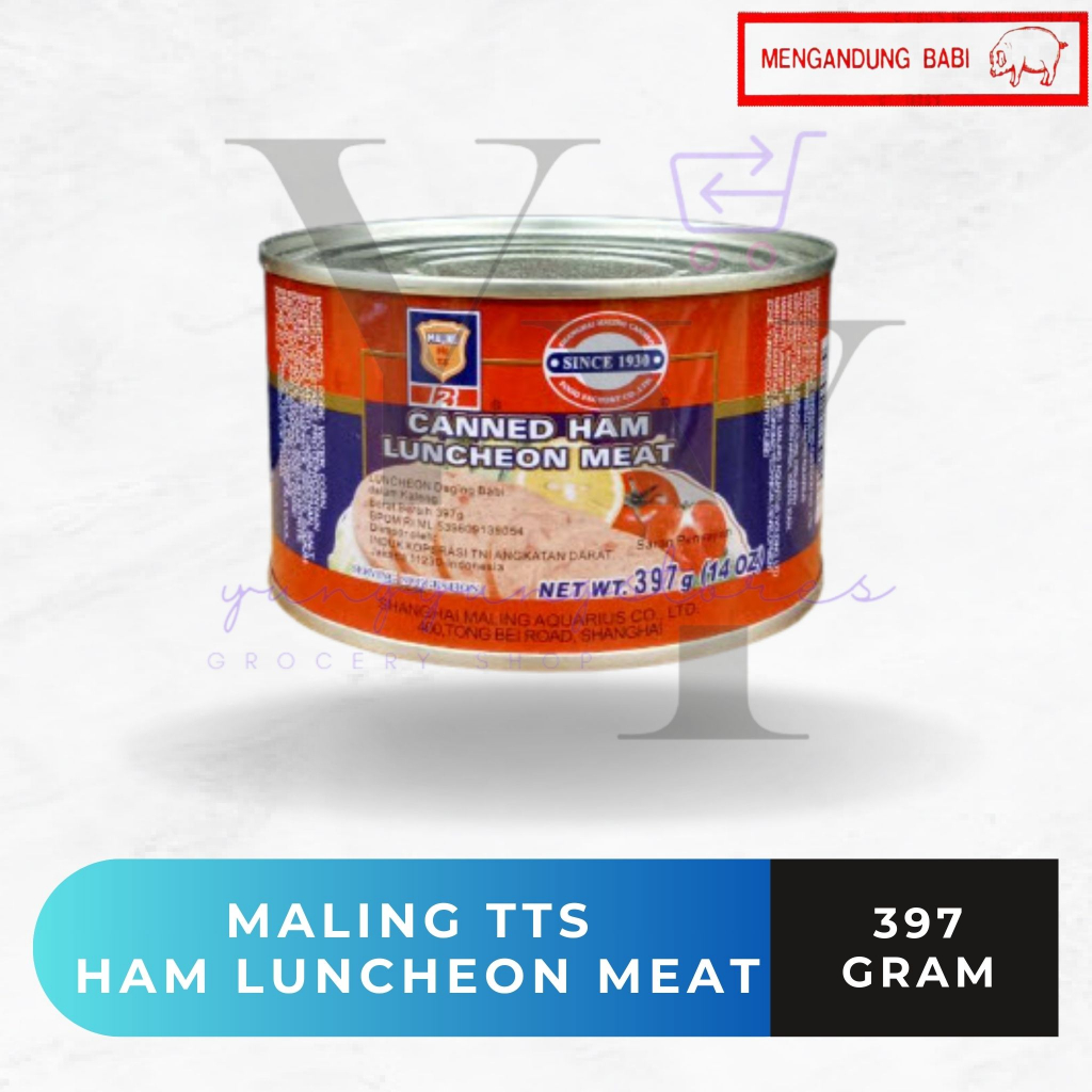 

Ham Maling TTS Premium Pork Luncheon Meat Kaleng 397 gram