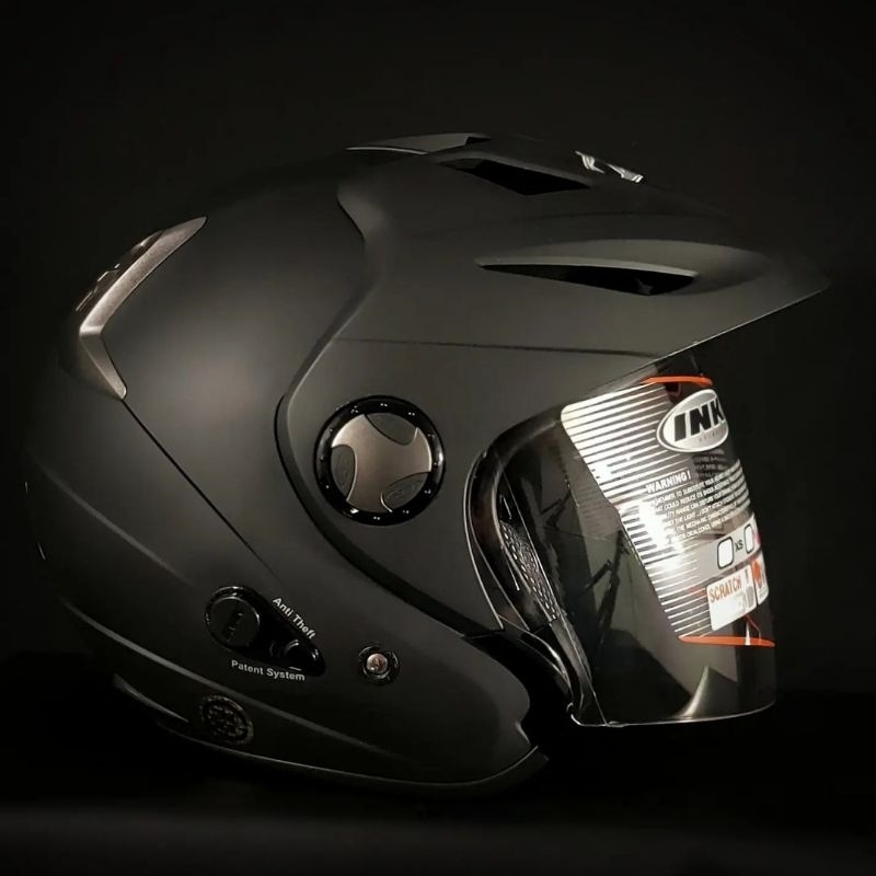 HELM INK FLASH BLACK DOFF DOUBLE VISOR ORIGINAL HELM INK TOPI DOUBLE VISOR HITAM DOFF ORIGINAL HELM 