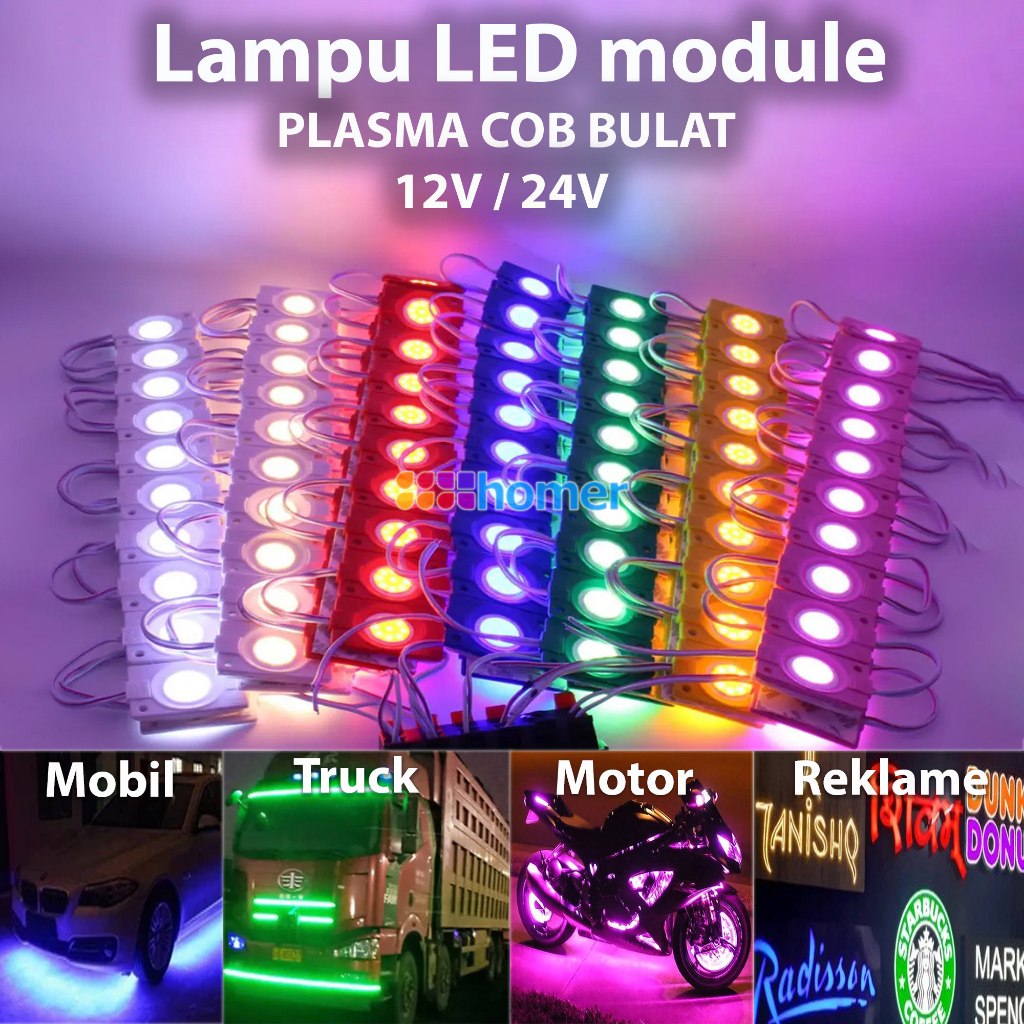 Lampu LED Modul PLASMA COB BULAT 4026 waterproof 1 mata COB plasma bulat besar kotak persegi lampu m