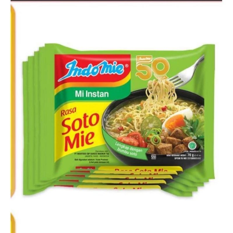 

DISKON 50% mie soto 5 pcs