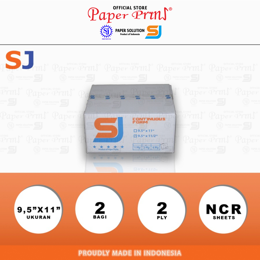

lkjj SJ Orange Kertas Continuous Form 2PLY NCR PRS 9,5" x 11"/2 (Bagi 2)