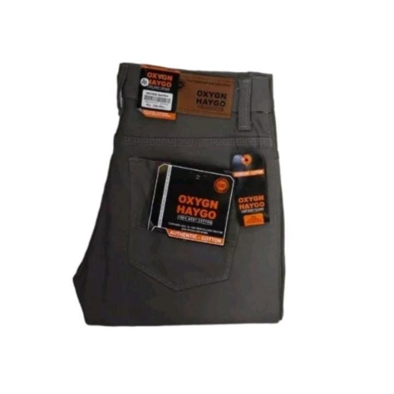 CELANA PANJANG PRIA HAYGO OXYGEN MOTIF POLOS BAHAN KATUN