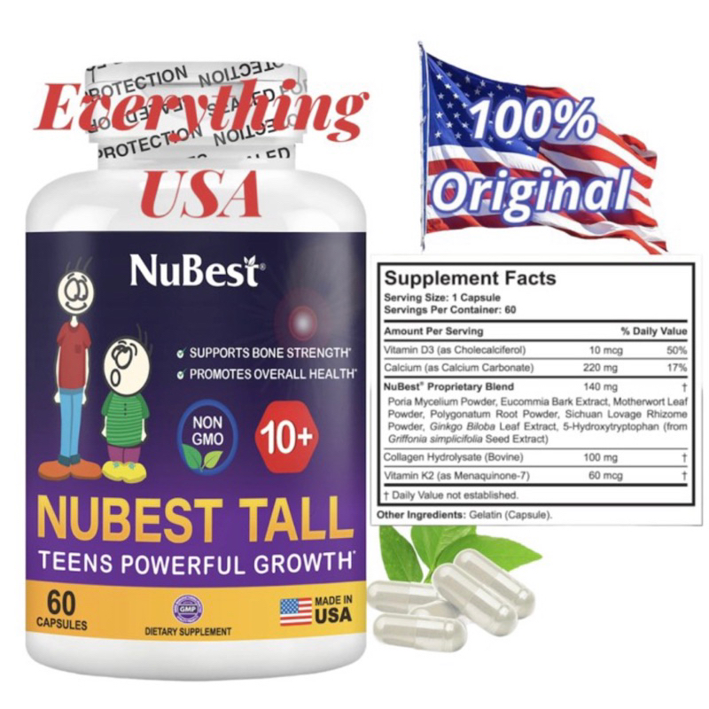 Nubest Tall 10+ Penambah Tinggi Teenager - 60 Capsules