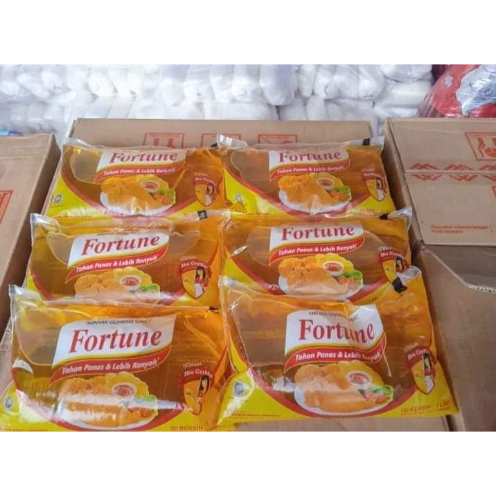 

minyak goreng fortune 1 liter kemasan pillow bantal aman pengiriman luar jawa