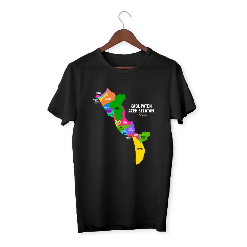 Kaos Peta Kabupaten Aceh Selatan, Aceh - Tshirt Map by Mahasiswa Geografi