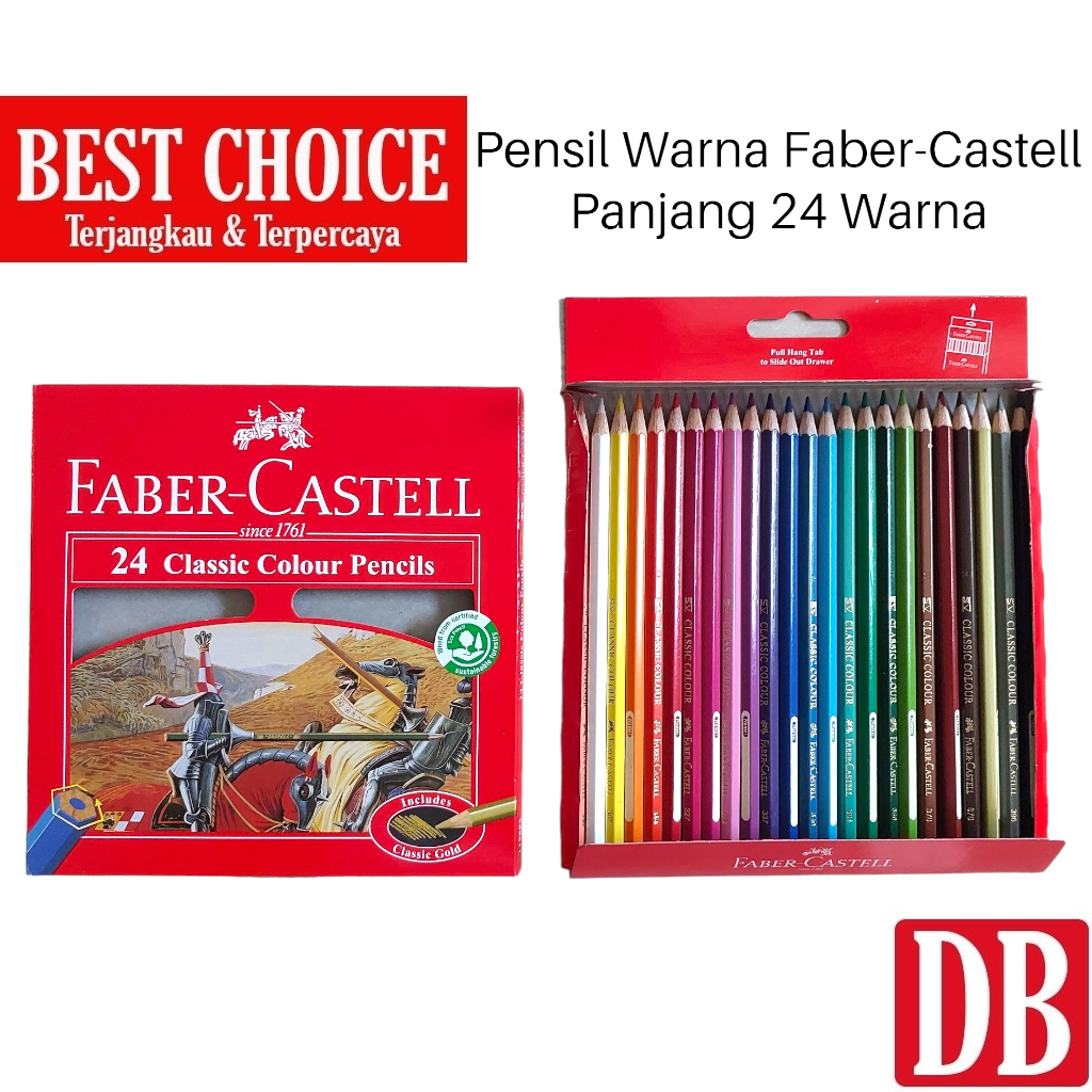 

Pensil Warna / Color Pencils Faber-Castell 12 / 24 / 36 / 48 Warna Panjang Pendek