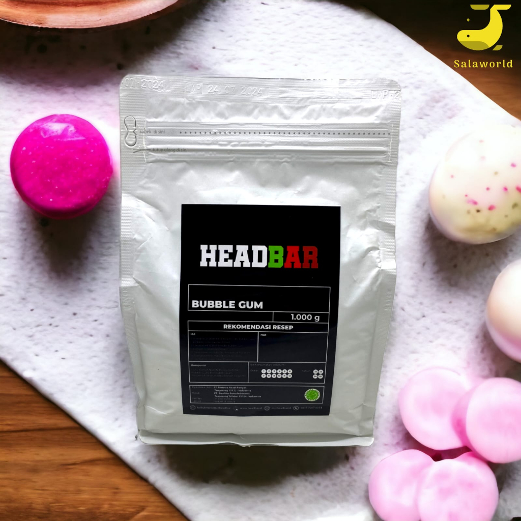 

HEADBAR Powder Bubble Gum 1000 g | Bubuk Minuman Rasa Permen Karet 1000 g