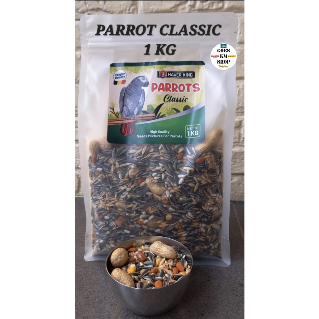 PARROT CLASSIC 1KG Haver King PAKAN Burung Parrot Afgrey Conures dll.