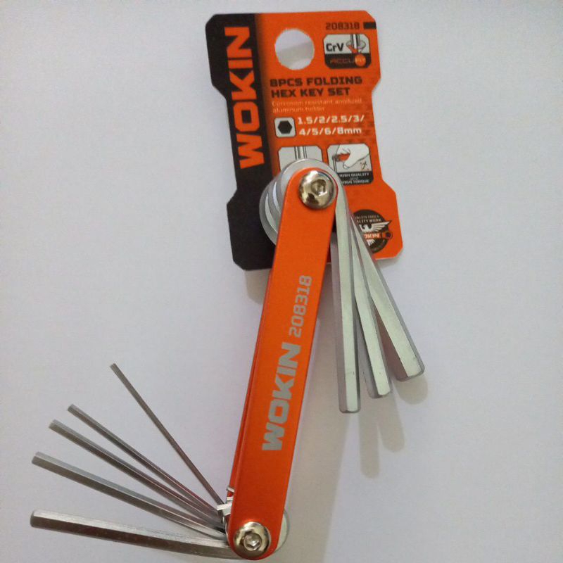 8 in 1 KUNCI L HEX LIPAT merk Wokin