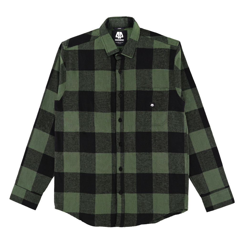 Fourmine Kemeja Flanel Logan Army Grey #2