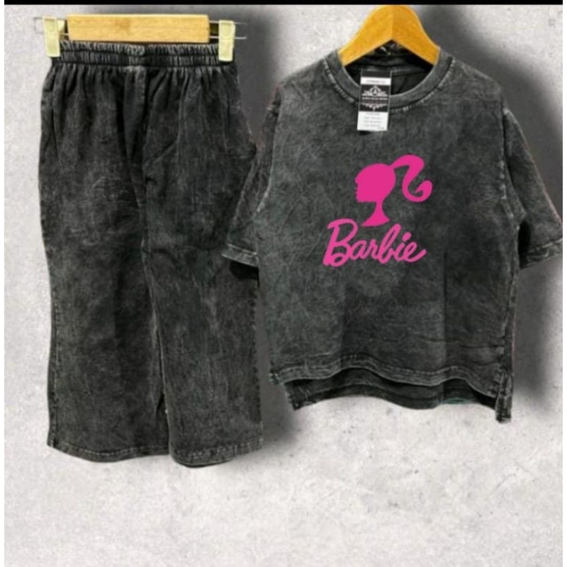 setelan anak kaos combed perempuan washing