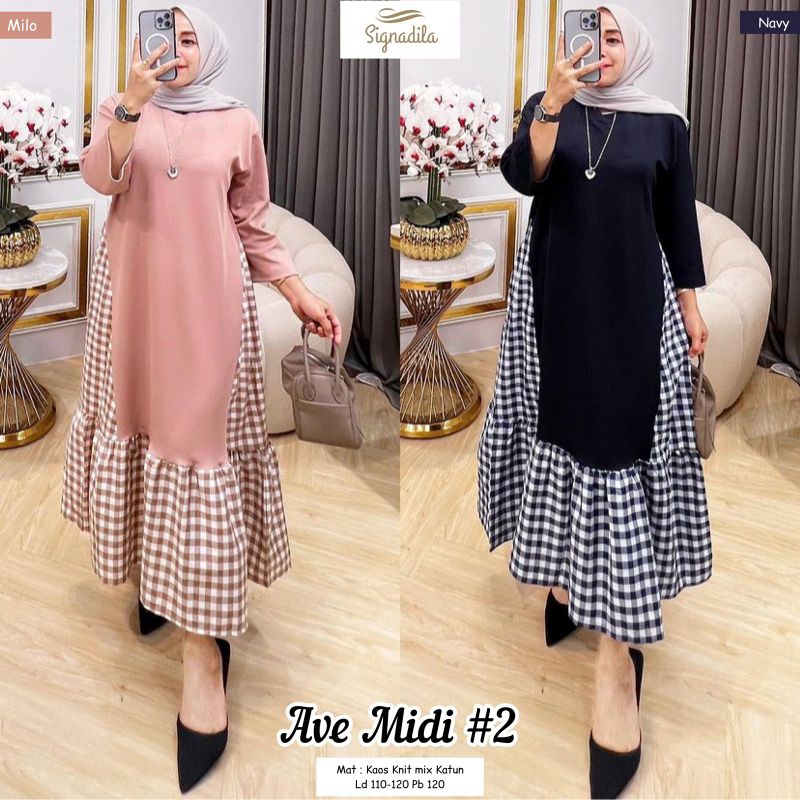 AVE MIDI #2 // MIDI DRESS / DRESS POLO LINEN // Dress Jumbo Big Size / Dress Katun Toyobo