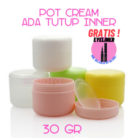 Pot Cream 30gr Ada Tutup dalam 30g 30gram 30 g gr gram wadah jar krim