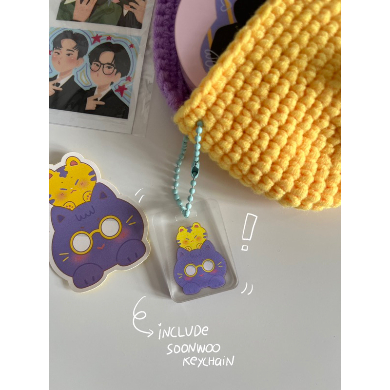 Ready Soonwoo Mini Pouch, Mini Mirror, And Sticker Original