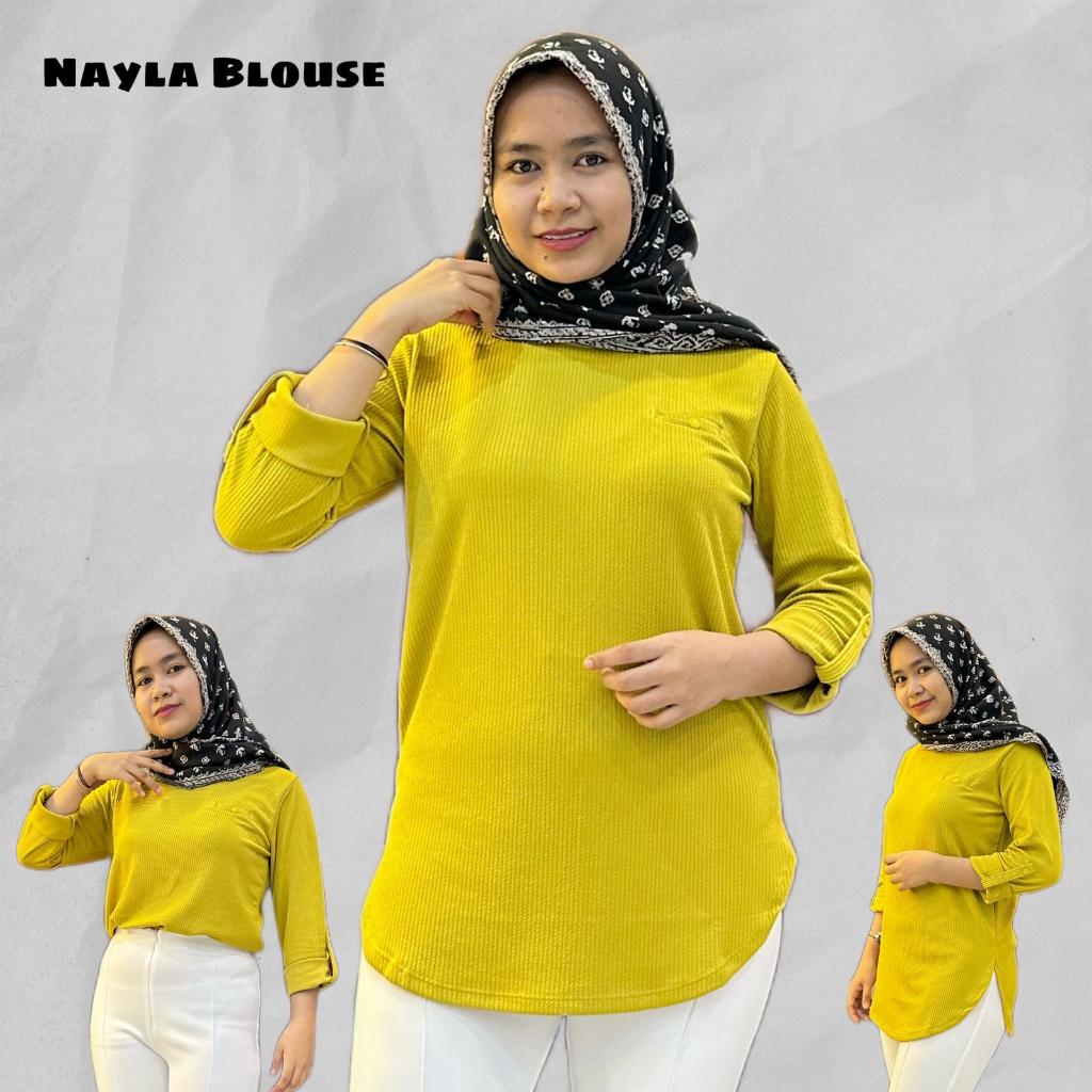 T-Shirt (NAYLA BLOUSE)• Kaos Atasan POLOS Wanita // Kaos FENOMENAL Polos Lengan Panjang // Kaos Keki