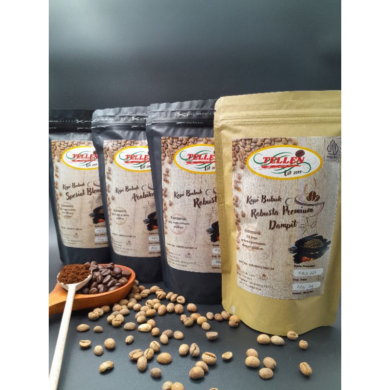 Tellen kopi bubuk murni robusta premium Dampit Malang tradisional roasting