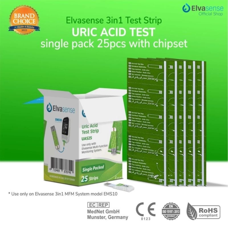 Strip Asam urat elvasense 3in1 ems10