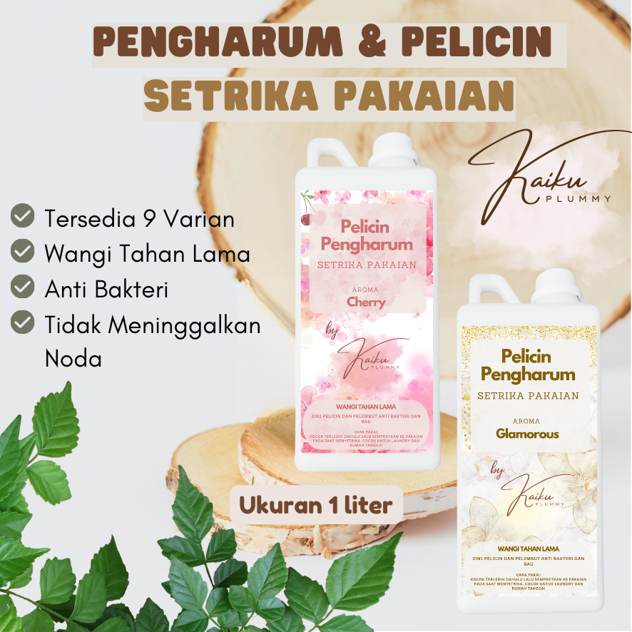 	 Pewangi Pelicin Setrika Pakaian Laundry 1 Liter Tahan Lama by Kaiku Plummy	