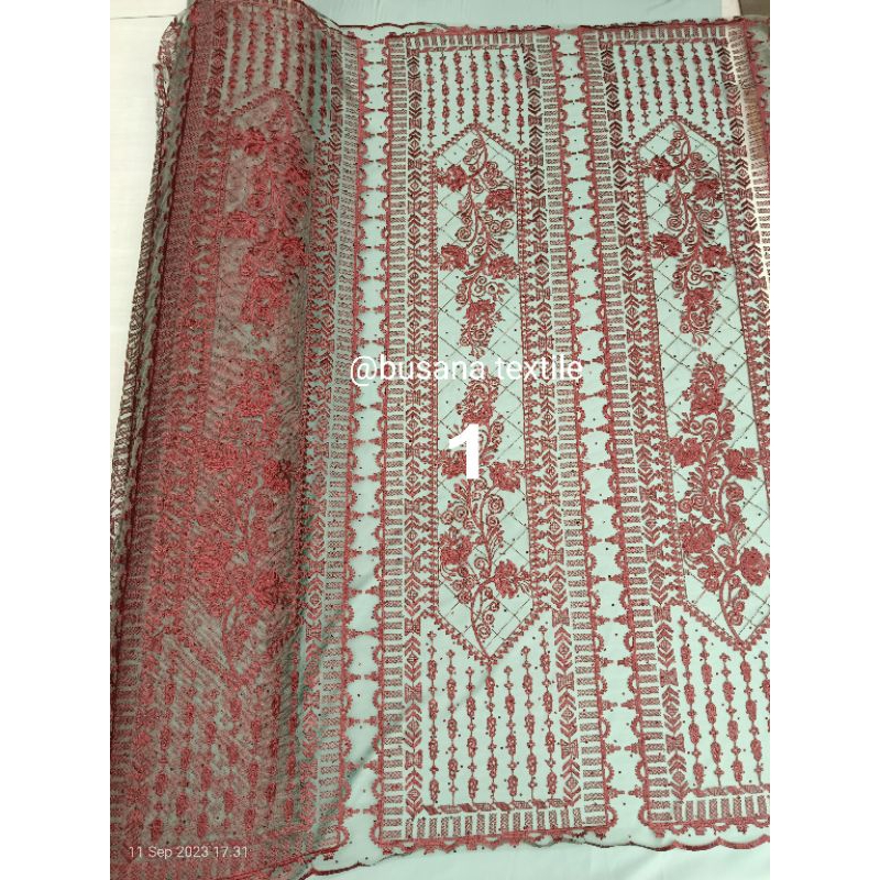 kain tile bordir / tile raya kotak || harga per setengah mtr