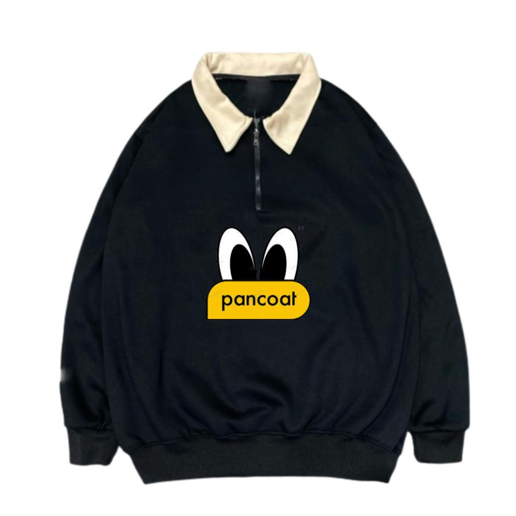 Pancoat Rugby Jacket Sweater Crewneck Vintage Halpzif Black Original