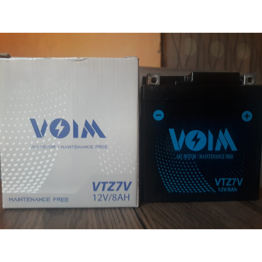 Aki Motor untuk KLX 150 Nmax Xmax Lexi teg 12 Volt Kap 8 Ah Aki Kering Voim