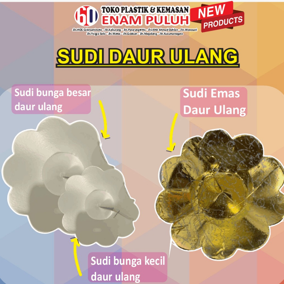 kertas Sudi Bunga Daur Ulang / Sudi Besar / Sudi Kecil / Sudi Lauk isi 40pcs cup bikang alas kue tat