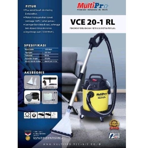 Vacuum Cleaner Ekstraktor VCE 20-1RL Vacum Vakum