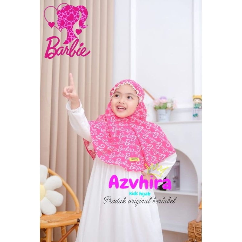 AZVHIRA Hijab Anak BERGO TALI KERUT RENDA BARBIE by Bunga Hijab