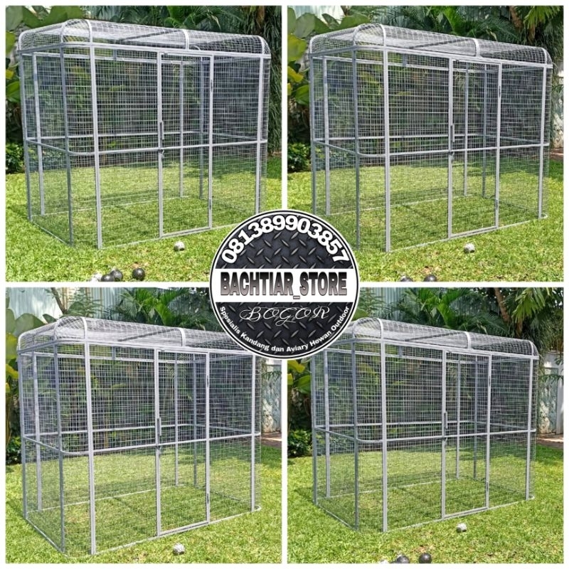 KANDANG AVIARY HEWAN KNOCKDOWN BESI ANTI KARAT OUTDOOR