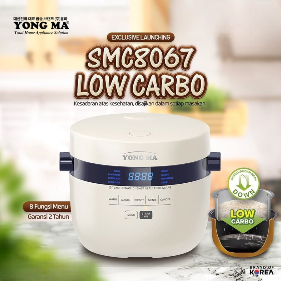 Yongma Magic Com Rice Cooker Low Carbo 2 Liter  Yong Ma SMC 8067 SMC8067 SMC-8067
