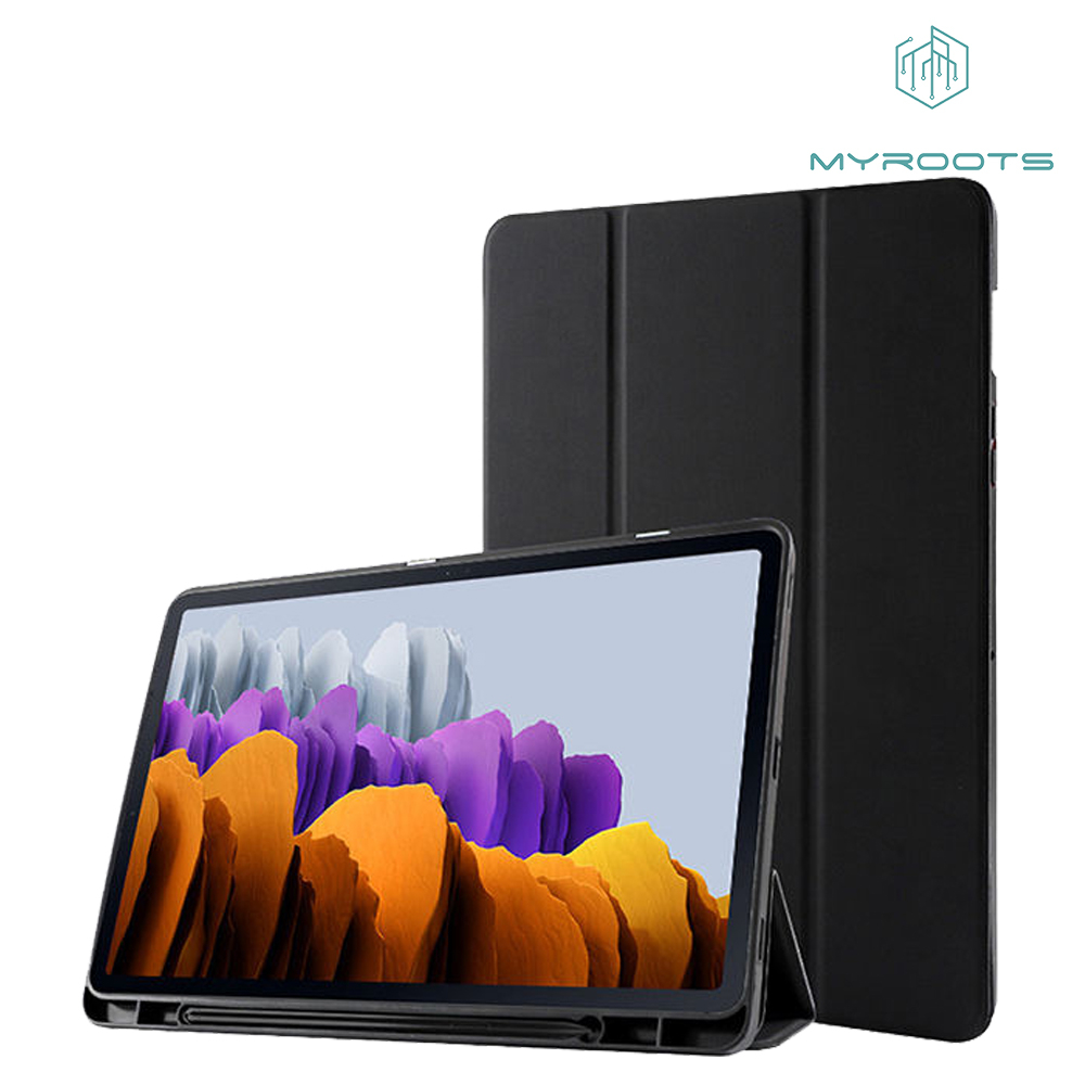 Myroots Case For Samsung Tab A9 - S9FE - S9 - S8 Ultra Plus Tpu Silicone Lead Pen Holder Leather Protective Case Tablet Case