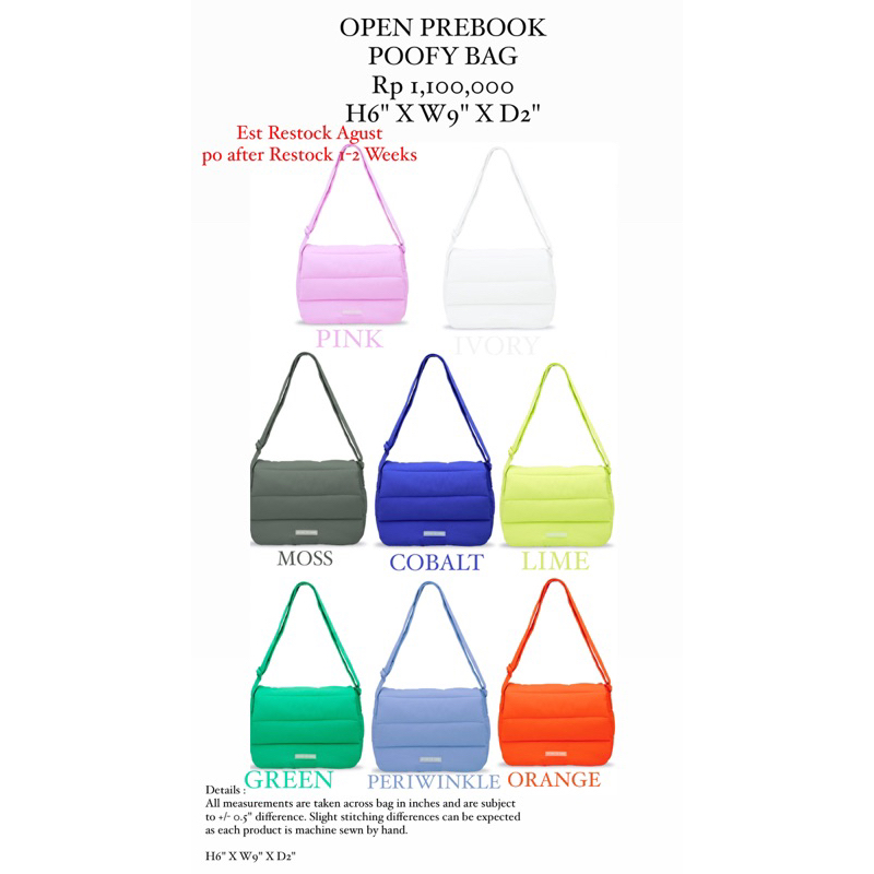 PRE ORDER BTV POOFY BAG