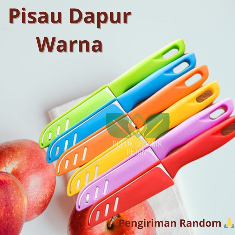 Pisau Dapur Stainless Serba Guna Warna Cantik Pisau Kupas Buah Pisau Telenan Dapur Pisau Dapur dengan Sarung Awet Bahan Stainless Berkualitas