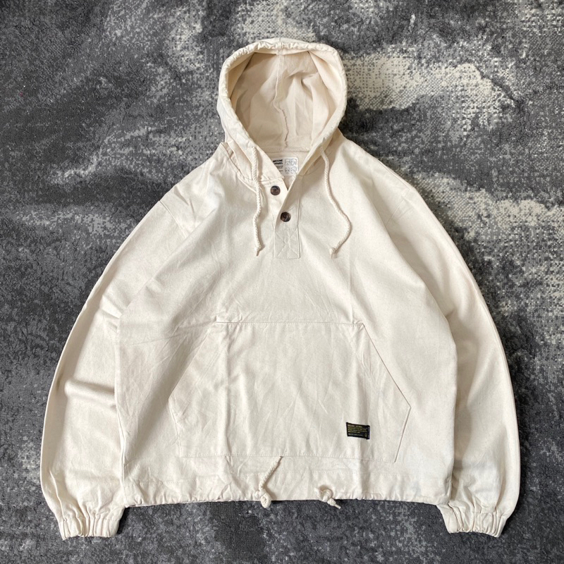 Awesome Apparel Canvas Hoodie Jacket Broken White
