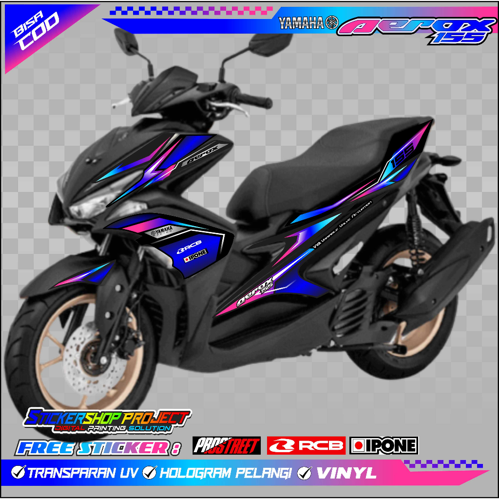 STRIPING VARIASI MOTOR YAMAHA AEROX 155 OLD / STICKER LIST MOTOR AEROX 155 LAMA