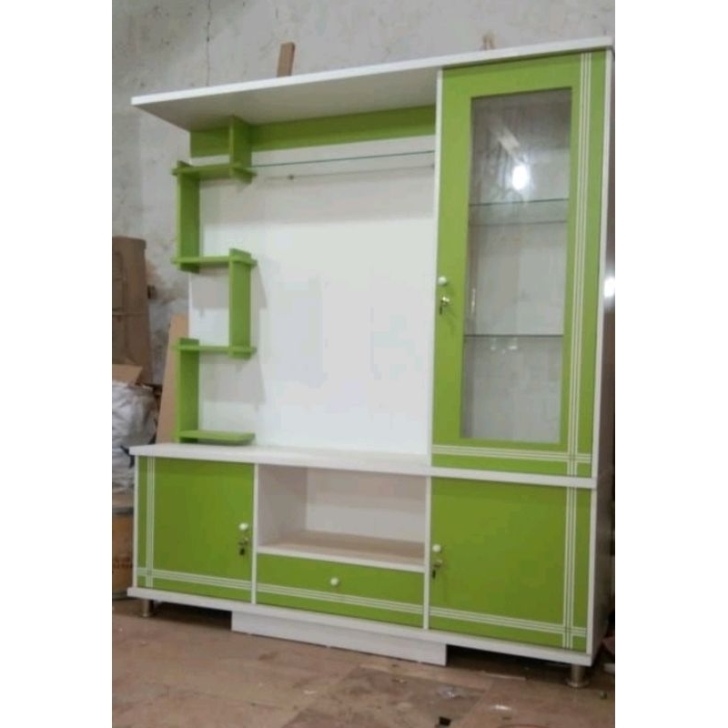 PARTISI MINIMALIS/LEMARI TV/LEMARI HIAS PAJANGAN/BUFET TV/BUPET TV/SEKAT RUANG